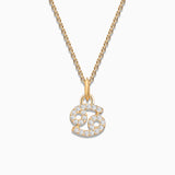 Charm Colgante Zodíaco Cáncer S de Diamantes en Oro Amarillo de 18 Kt