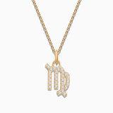 Charm Colgante Zodíaco Virgo S de Diamantes en Oro Amarillo de 18 Kt