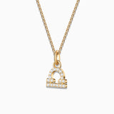 Charm Colgante Zodíaco Libra S de Diamantes en Oro Amarillo de 18 Kt