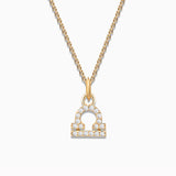 Charm Colgante Zodíaco Libra S de Diamantes en Oro Amarillo de 18 Kt