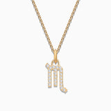 Charm Colgante Zodíaco Escorpio S de Diamantes en Oro Amarillo de 18 Kt