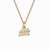 Charm Colgante Zodíaco Acuario S de Diamantes en Oro Amarillo de 18 Kt