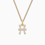 Charm Colgante Zodíaco Piscis S de Diamantes en Oro Amarillo de 18 Kt
