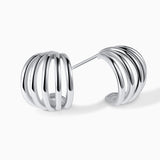 Pendientes Plissé en Plata de Ley