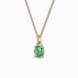 S Oval Emerald Charm Pendant in 18k Yellow Gold