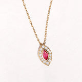 Art Deco Cleo Ruby and Diamond Necklace in 18k Yellow Gold