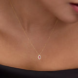 Art Deco Cleo Ruby and Diamond Necklace in 18k Yellow Gold