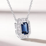 Gargantilla Art Deco Helen de Zafiro y Diamantes en Oro Blanco de 18 Kt