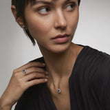 Gargantilla Art Deco Helen de Zafiro y Diamantes en Oro Blanco de 18 Kt