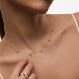 Gargantilha Bonnie de Safiras e Diamantes em Ouro Amarelo de 18 Kt