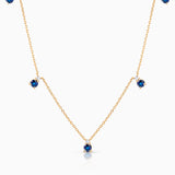 Gargantilha Bonnie de Safiras e Diamantes em Ouro Amarelo de 18 Kt