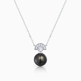 Gargantilla Brett de Perla de Tahití y Diamantes en Oro Blanco de 18 Kt