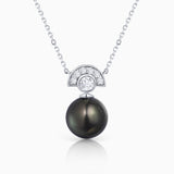 Gargantilla Brett de Perla de Tahití y Diamantes en Oro Blanco de 18 Kt