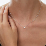 Gargantilla Eve de Diamante 0,15 Cts. en Oro Blanco de 18 Kt