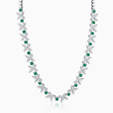 Jasmine Emerald and Diamond Necklace in 18k White Gold