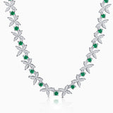 Jasmine Emerald and Diamond Necklace in 18k White Gold