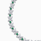 Gargantilla Jasmine de Esmeraldas y Diamantes en Oro Blanco de 18 Kt