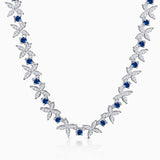 Jasmine Sapphire and Diamond Necklace in 18k White Gold