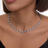 Gargantilla Jasmine de Zafiros y Diamantes en Oro Blanco de 18 Kt