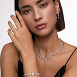 Gargantilla Jasmine de Zafiros y Diamantes en Oro Blanco de 18 Kt
