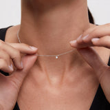 Gargantilla Jolie de Diamante 0,10 Cts. en Oro Blanco de 18 Kt