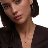 Gargantilla Oursin de Aguamarina y Diamantes en Oro Blanco de 18 Kt