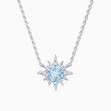 Oursin Aquamarine and Diamond Necklace in 18k White Gold