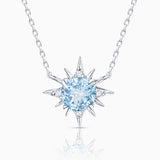 Oursin Aquamarine and Diamond Necklace in 18k White Gold