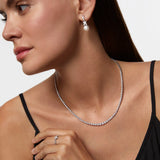 Gargantilla River de Diamantes en Oro Blanco de 18 Kt