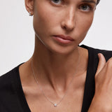 Rosette 0.25 ct Diamond Necklace in 18k White Gold