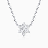 Rosette 0.25 ct Diamond Necklace in 18k White Gold