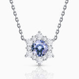 Gargantilla Spirit of the Rose de Tanzanita y Diamantes en Oro Blanco de 18 Kt