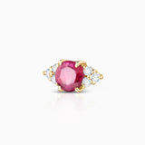Crown II Ruby Piercing Earring in 18k Yellow Gold