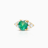 Crown II Emerald Piercing Earring in 18k Yellow Gold