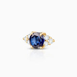 Crown II Sapphire Piercing Earring in 18k Yellow Gold