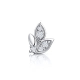 Pendiente Piercing Dafne de Diamantes en Oro Blanco de 18 Kt