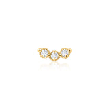 Pendiente Piercing Milgrain Trilogy de Diamantes en Oro Amarillo de 18 Kt
