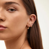 Brinco de piercing de diamante Petit Compass Rose em ouro amarelo 18K