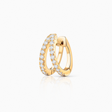 Pendiente Piercing Twin Diamonds en Oro Amarillo de 18 Kt