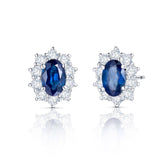 Pendientes Irem de Zafiros y Diamantes de 1 Cts. en Oro Amarillo de 18 Kt