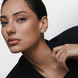 Allegra Emerald and Diamond Hoop Earrings in 18k Yellow Gold