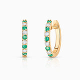 Pendientes Allegra de Esmeraldas y Diamantes en Oro Amarillo de 18 Kt