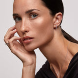 Allegra Sapphire and Diamond Hoop Earrings in 18k White Gold