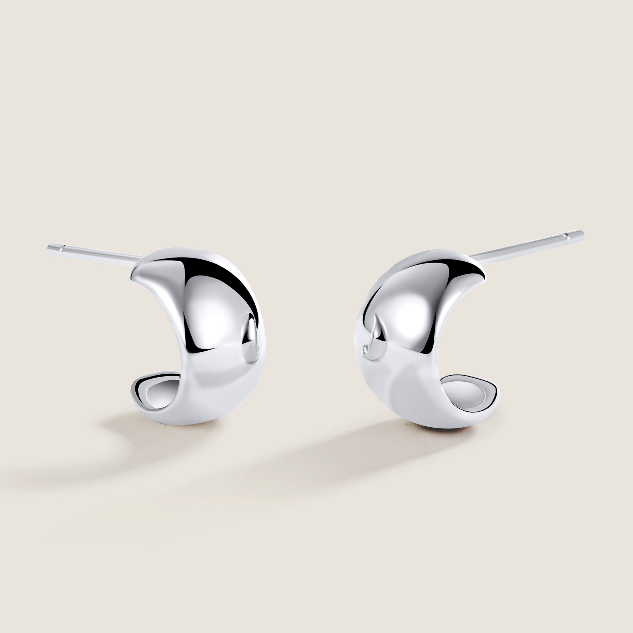 Pendientes de Aro Abierto Moonrise Dreams en Plata de Ley