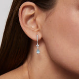 Pendientes de Aro Marella de Aguamarinas y Diamantes en Oro Blanco de 18 Kt