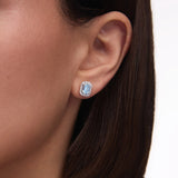 Pendientes Art Deco Clarice de Aguamarinas y Diamantes en Oro Blanco de 18 Kt