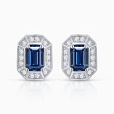 Pendientes Art Deco Helen de Zafiros y Diamantes en Oro Blanco de 18 Kt