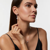 Pendientes Aster de Perlas y Diamantes en Oro Blanco de 18 Kt