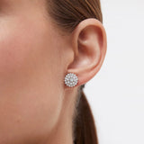 Blossom Diamond Earrings in 18k White Gold
