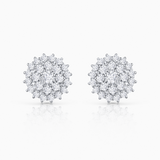 Blossom Diamond Earrings in 18k White Gold